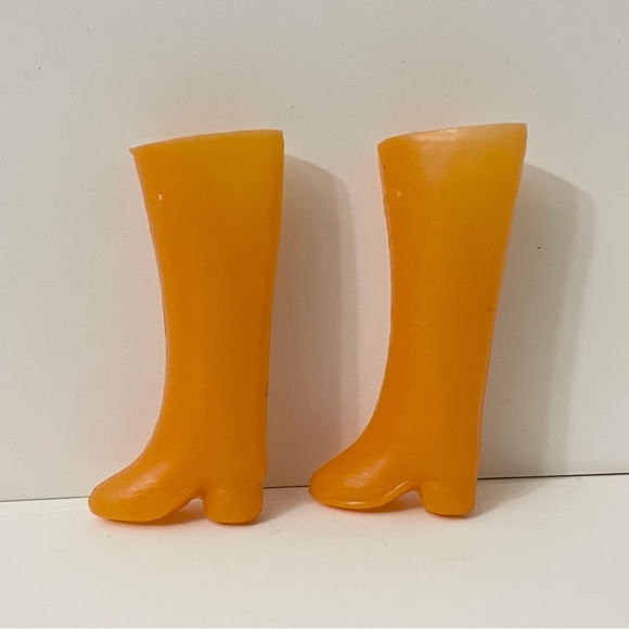 Vintage Barbie Doll Orange Boots Doll Accessory - Picture 3 of 12